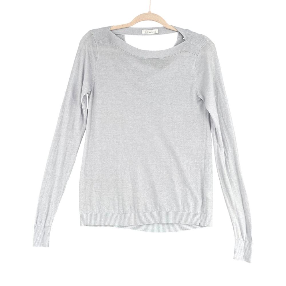 Nordstrom Signature Light Grey Lightweight Long sleeve‎ Round Neck Sweater XS
